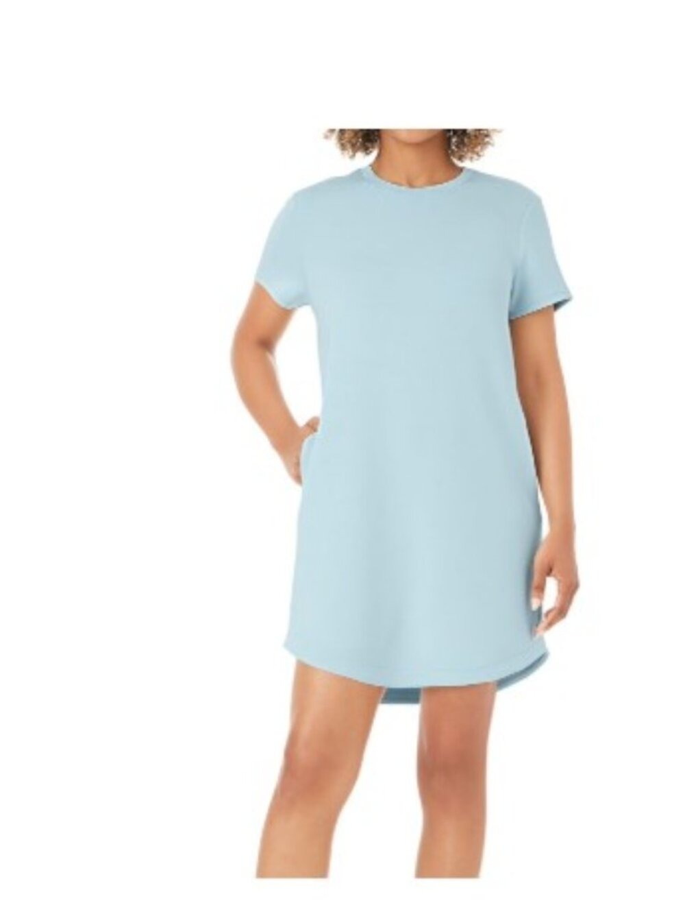 Women's Sandwash Dress Blue Relaxed Fit Pockets Multiple Sizes